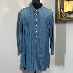 J Crew Size 8 Chambray Denim Button Down Jean Dress